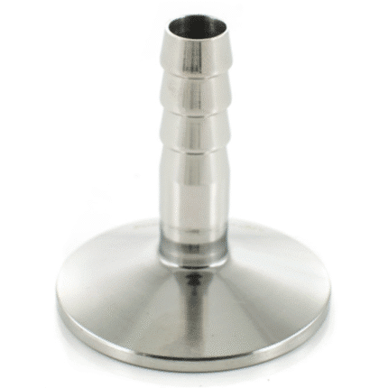 1.5" Tri-Clamp Ferrule with 10mm ID Hose Barb in SS304 Stainless Steel