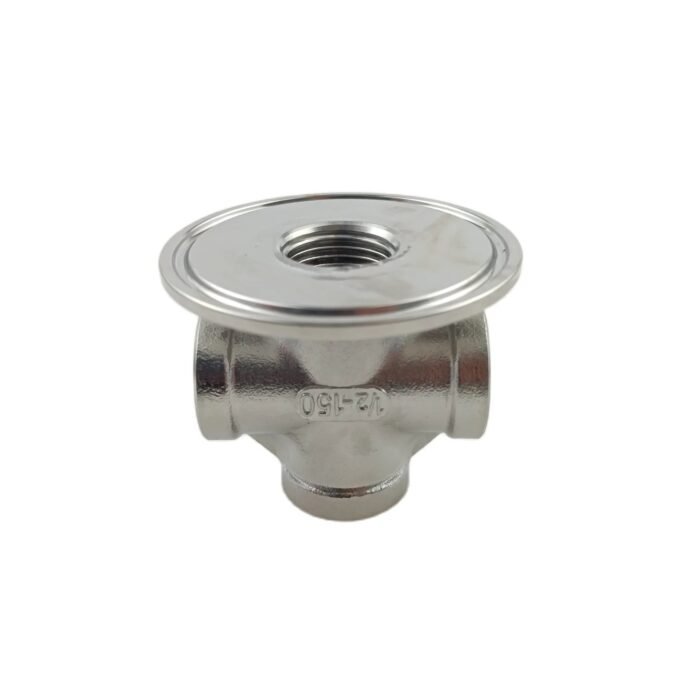 2inchcross_2 2 "Tri Clamp ke 1/2" Adaptor Silang Baja Tahan Karat 304 Berulir Perempuan