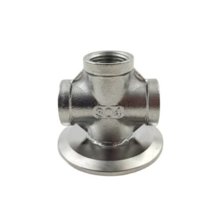 2" Tri Clamp to 1/2" Female Threaded Stainless Steel 304 Cross Adapter