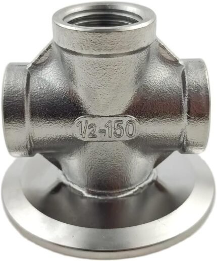 2" Tri Clamp Lid with 1/2" NPT Female Cross Connection - SS304 Stainless Steel Home Brewing Fitting