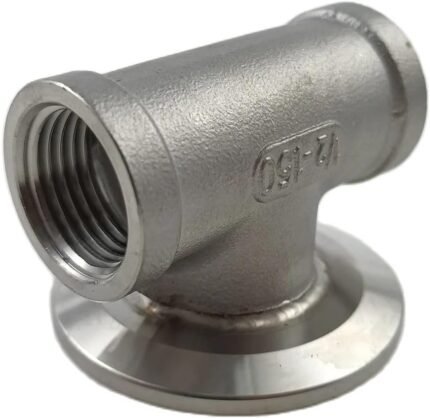 2" Tri Clamp Lid with 1/2" NPT Female Through Tee Connection - SS304 Stainless Steel Home Brewing Fitting