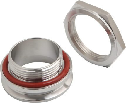 304SS 不鏽鋼無焊口穿板式壓縮接頭,附三夾具,適用於自釀啤酒壺