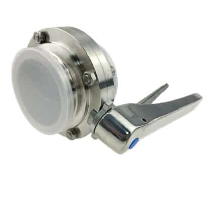 Stainless Steel Sanitary Tri-Clamp Butterfly Valve with Squeeze Trigger Handle