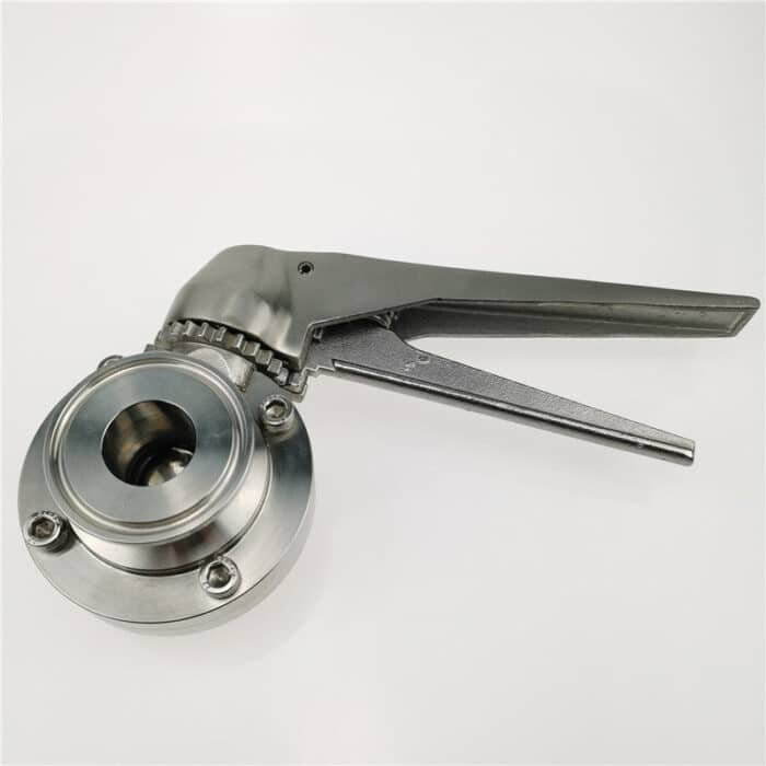 Sanitary Stainless Steel Tri Clamp Butterfly Valve with Squeeze Trigger Handle - Available in 1", 1.5", and 2" Sizes