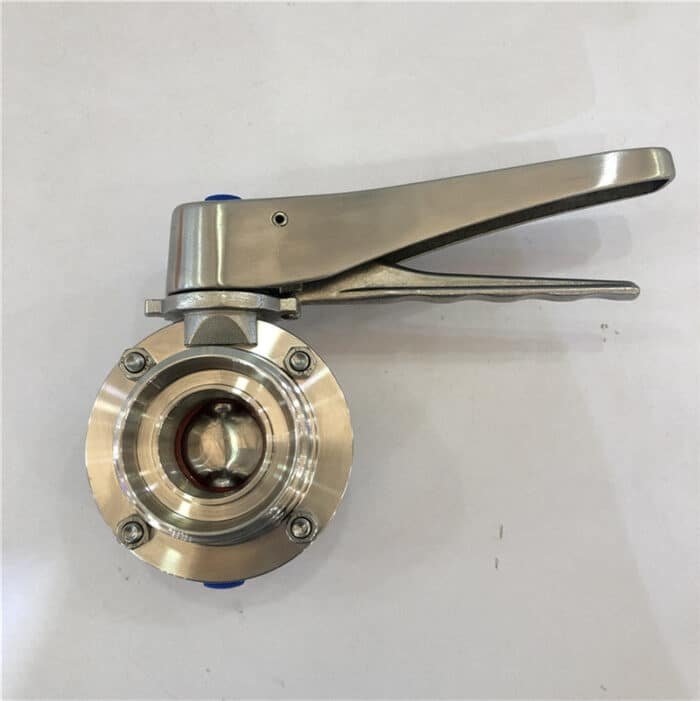 IMG_3226 Stainless Steel Butterfly Valve with Male Threaded DIN11851 and Squeeze Trigger Handle