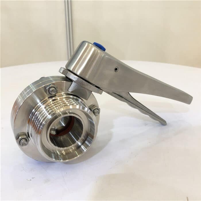 IMG_3227 Stainless Steel Butterfly Valve with Male Threaded DIN11851 and Squeeze Trigger Handle
