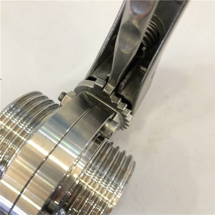 IMG_3233 Stainless Steel Butterfly Valve with Male Threaded DIN11851 and Squeeze Trigger Handle