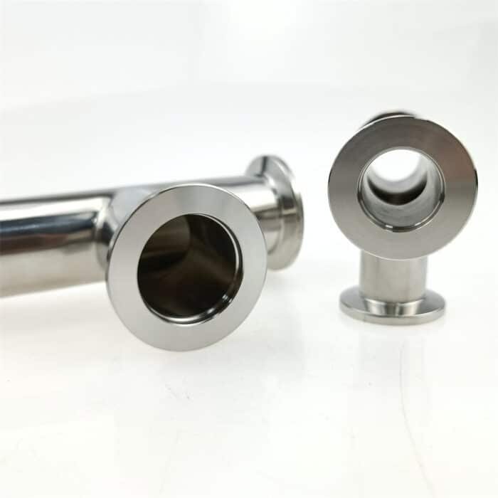 KFtee_1 SS304 Stainless Steel ISO-KF Flange Tee Vacuum Pipe Fitting - T-Piece for KF25, KF16, KF40, and KF50