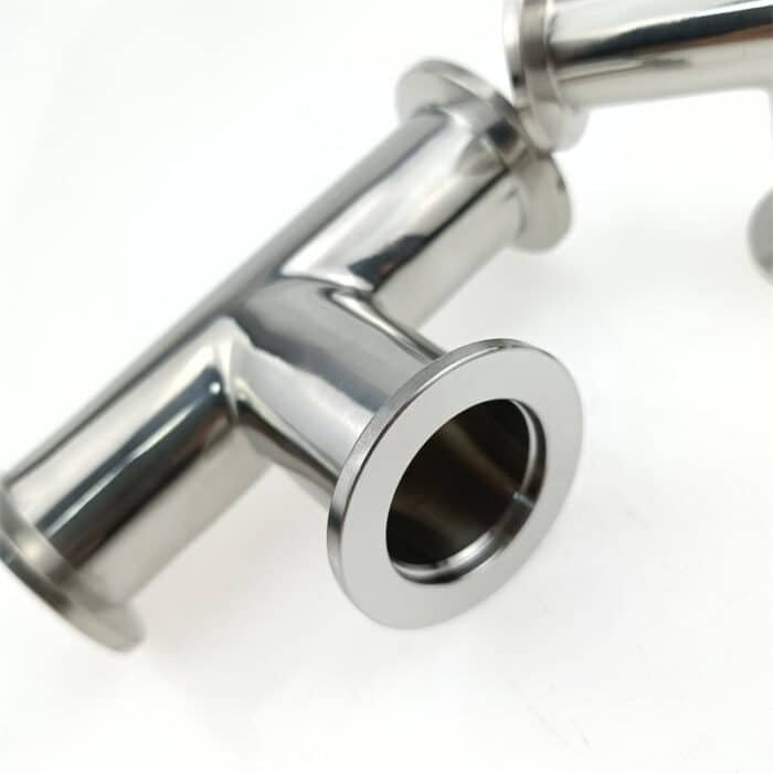 KFtee_7 SS304 Stainless Steel ISO-KF Flange Tee Vacuum Pipe Fitting - T-Piece for KF25, KF16, KF40, and KF50