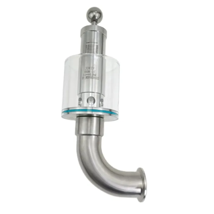 SPVJOWIN_2 1.5" Tri Clover Compatible Adjustable 90-Degree Elbow Pro Spunding Valve - SS304 Stainless Steel, 0.2-2.2 Bar/psi Pressure Scale