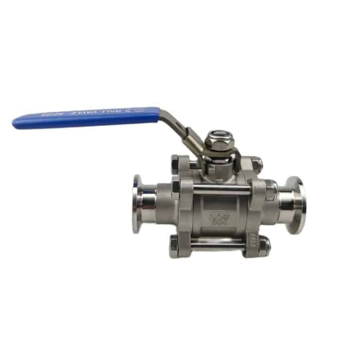 SSBAFS_3 ISO-KF Flange Vacuum Full Port Ball Valve with Locking Handle, PTFE Seals, Stainless Steel 304 Construction