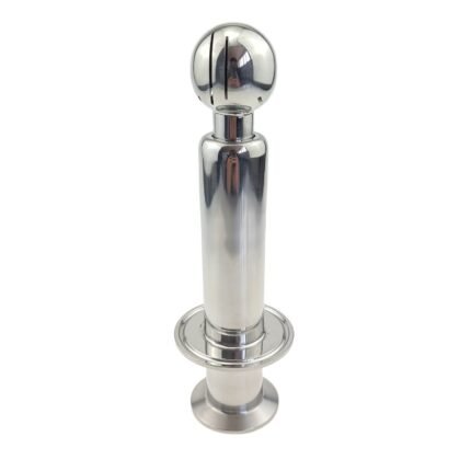 360-Degree Rotating CIP Spray Ball with 1.5" Tri Clamp Inlet and 2" Tri Clamp Cap in SS304 Stainless Steel