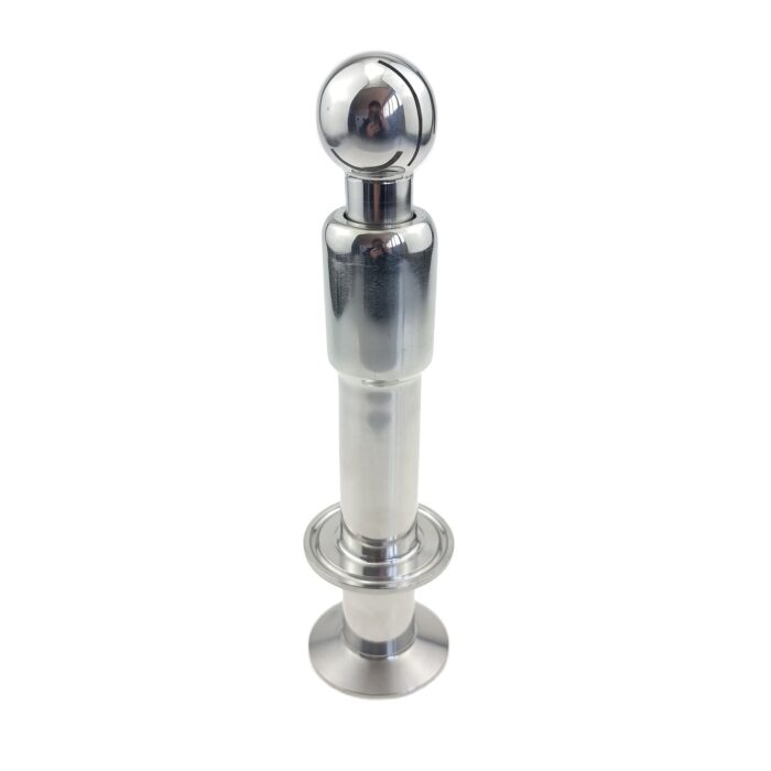 360-Degree Rotating CIP Spray Ball with 1.5" Tri-Clamp Inlet and Cap in SS304 Stainless Steel