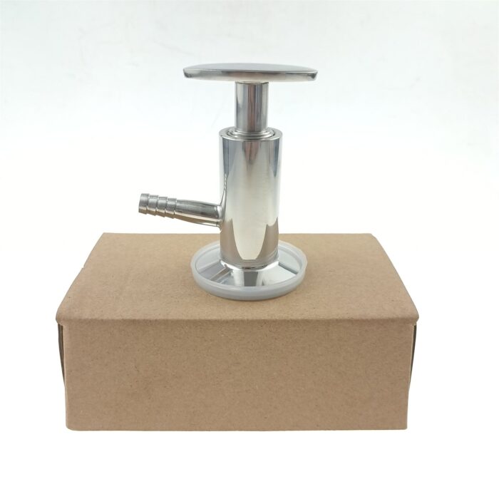 TC_PTFE_sampling_valve_2 1.5" Tri-Clamp Sample Valve with 3/8" Rubber Hose Barb, PTFE Sealing, Made of SS304 Stainless Steel