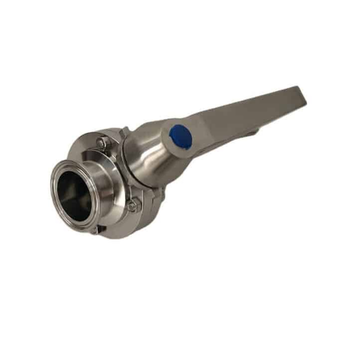Sanitary Stainless Steel Tri Clamp Butterfly Valve with Squeeze Trigger Handle - Available in 1", 1.5", and 2" Sizes