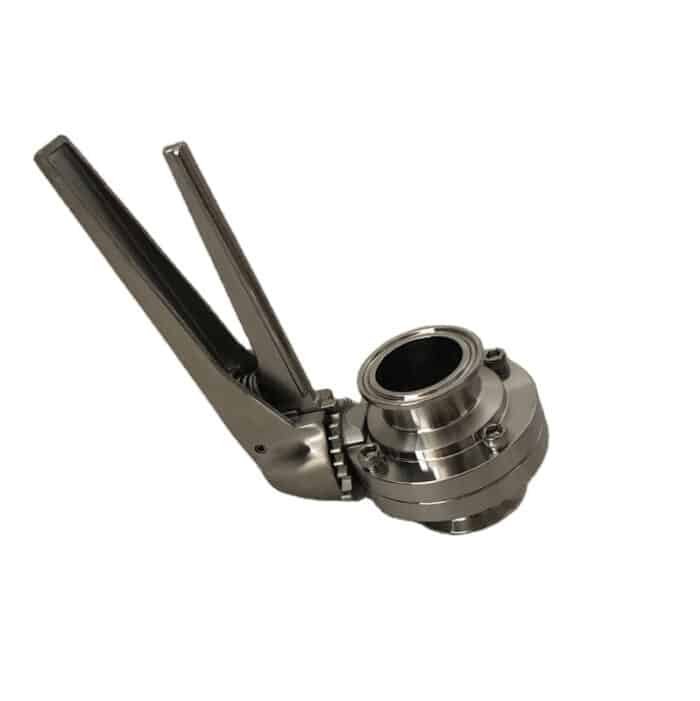 Sanitary Stainless Steel Tri Clamp Butterfly Valve with Squeeze Trigger Handle - Available in 1", 1.5", and 2" Sizes