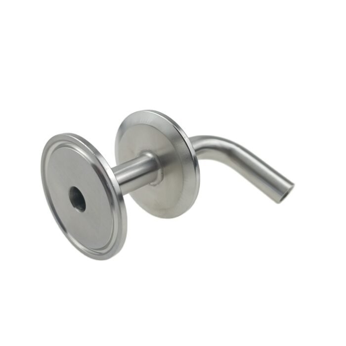 TCrackingarm_5 1.5" TC x 1.5" TC x 1/2" Tube Tri Clover-Compatible Whirlpool Pickup Tube with Tri Clamp Racking Arm – 304 Stainless Steel