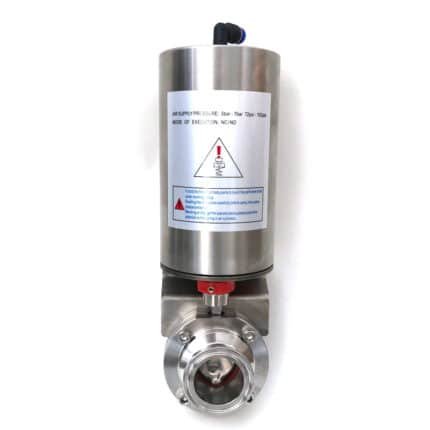 Pneumatic Tri-Clamp Butterfly Valve: Sanitary Stainless Steel with Spring Return Mechanism