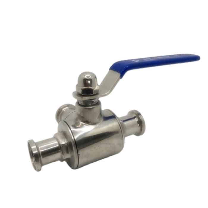 ballvalves304_10 TC25x3/4" Tri Clover-Compatible 3-Way Ball Valve - SS304 Stainless Steel with PTFE Seat