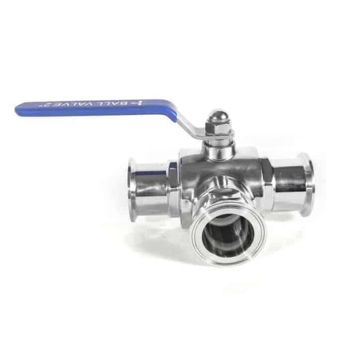 ballvalves304_4_ee37ea6b-753c-48f9-aa4d-0aa66eecf696 Stainless Steel 304 Tri Clamp Sanitary 3-Way T-Port Ball Valve with PTFE Seat