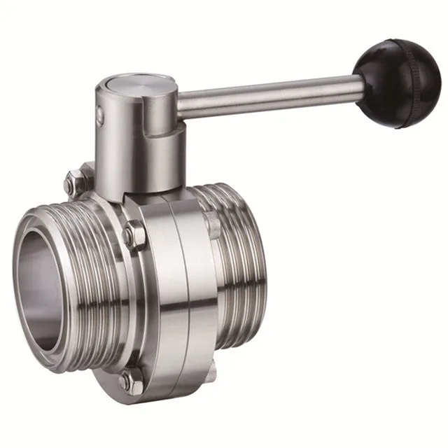 butterflyvalve_164 Stainless Steel Pull Handle Type Sanitary SMS Threaded Butterfly Valve