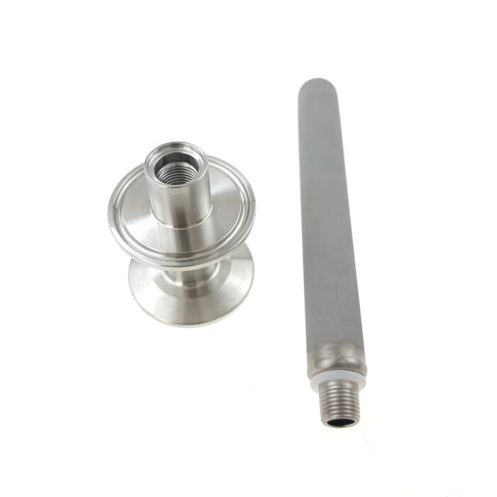 carbonatedstonetc_1 1.5" Tri Clamp CO2 Inlet to 1.5" Tri Clamp 6-Inch Long 0.22 Micron Aeration Stone for Carbonation