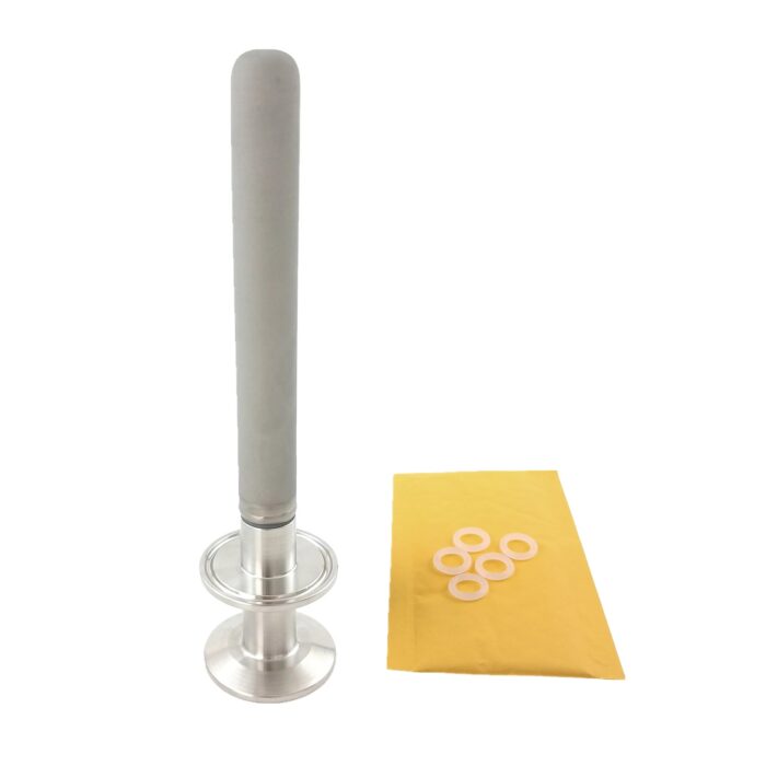 carbonatedstonetc_5 1.5" Tri Clamp CO2 Inlet to 1.5" Tri Clamp 6-Inch Long 0.22 Micron Aeration Stone for Carbonation