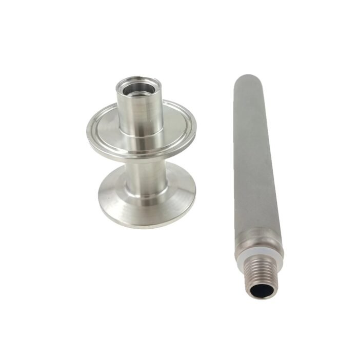 carbonatedstonetc_6 1.5" Tri Clamp CO2 Inlet to 1.5" Tri Clamp 6-Inch Long 0.22 Micron Aeration Stone for Carbonation