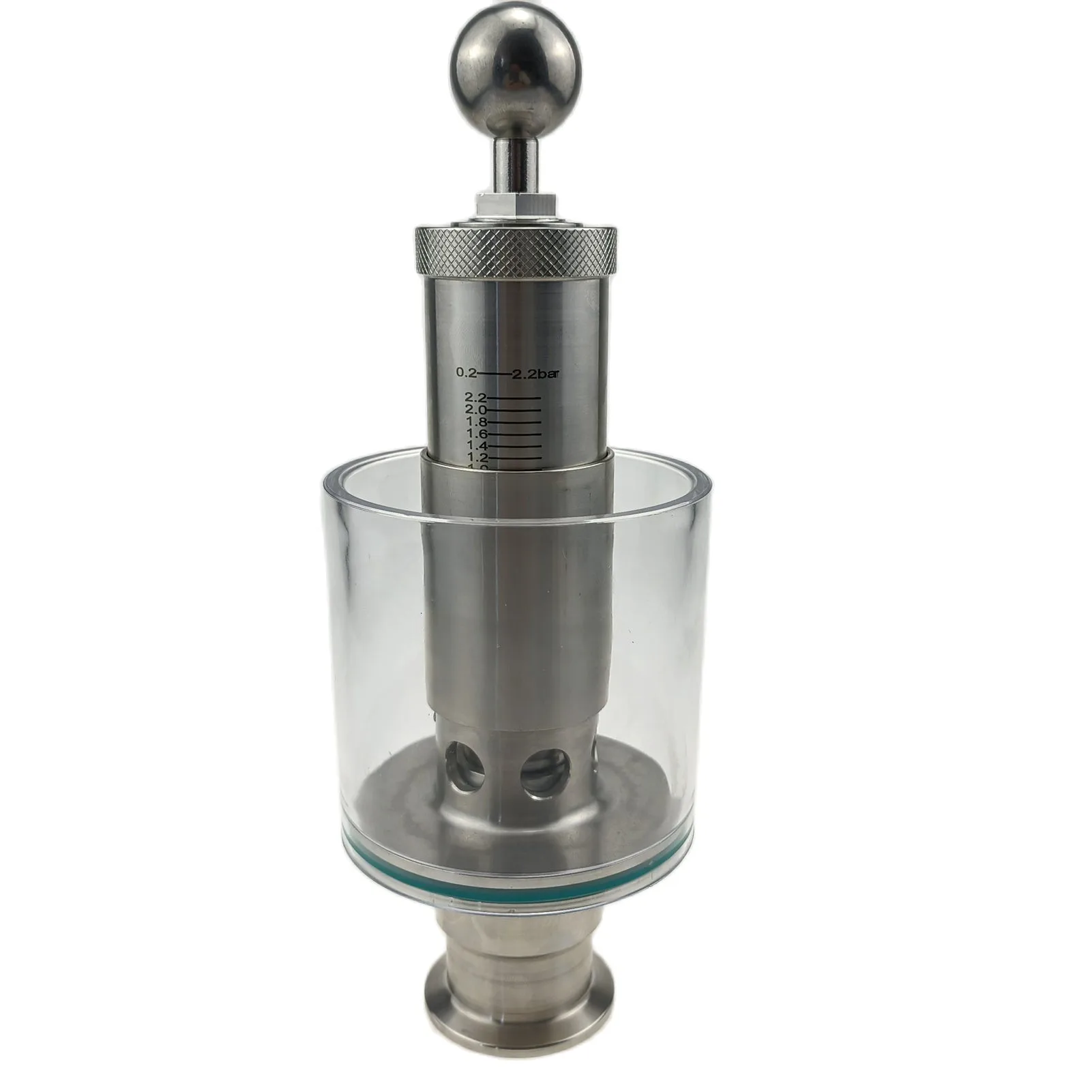 Adjustable 1.5" Tri-Clamp Spunding Valve for Pressure Relief (15-30 PSI)