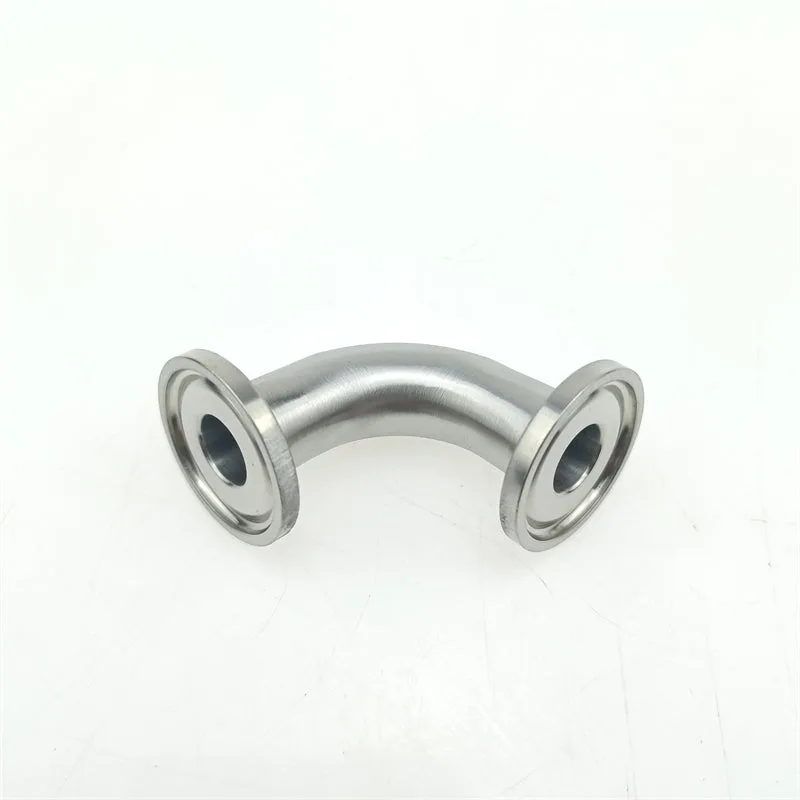 90-Degree 1/2" Tube OD Elbow with 1/2" Tri-Clamp Sanitary Pipe Fitting in SS304 or SS316
