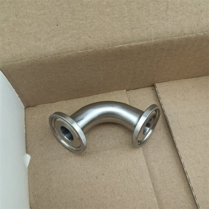 minielbow_4 90-Degree 1/2" Tube OD Elbow with 1/2" Tri-Clamp Sanitary Pipe Fitting in SS304 or SS316