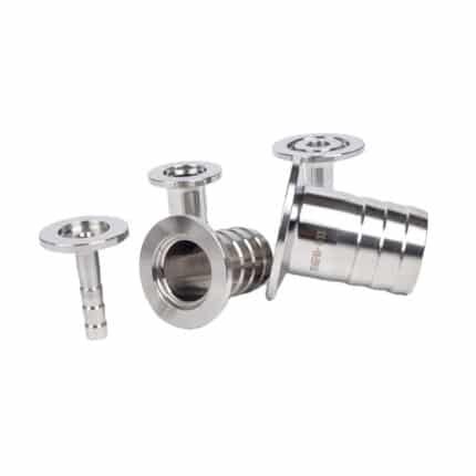 KF Flange to Rubber Hose Barb Adapter - SS304 Stainless Steel Vacuum Fitting