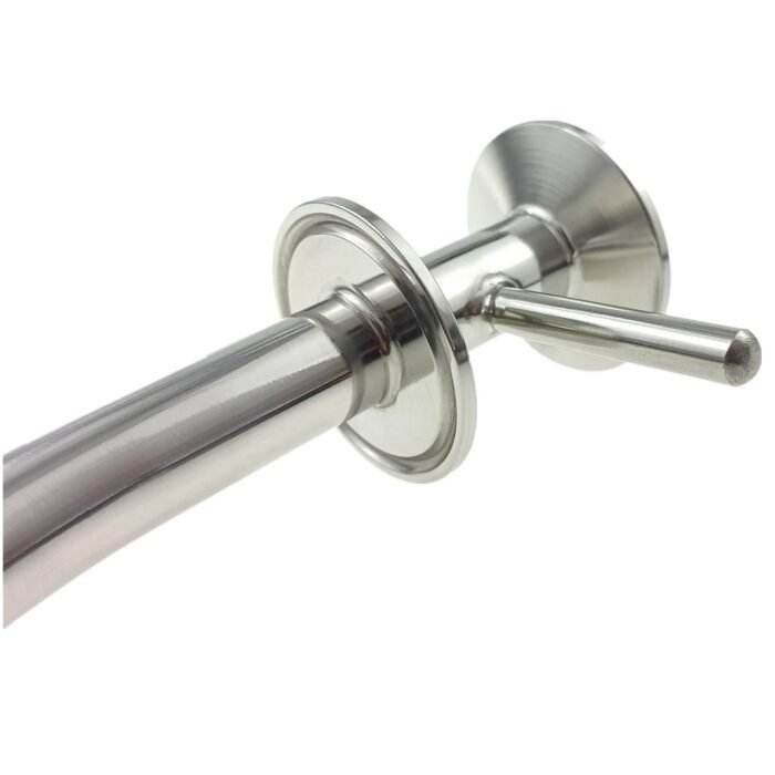 rackingarmtubeTC_2 1.5" TC x 1.5" TC x 3/4" Diameter Stainless Steel Tri Clover Pickup Dip Tube Racking Arm Homebrew Fitting