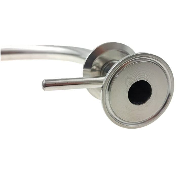 rackingarmtubeTC_3 1.5" TC x 1.5" TC x 3/4" Diameter Stainless Steel Tri Clover Pickup Dip Tube Racking Arm Homebrew Fitting