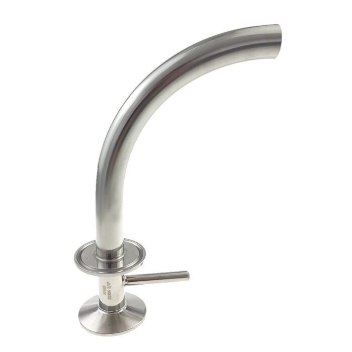 rackingarmtubeTC_5 1.5" TC x 1.5" TC x 3/4" Diameter Stainless Steel Tri Clover Pickup Dip Tube Racking Arm Homebrew Fitting