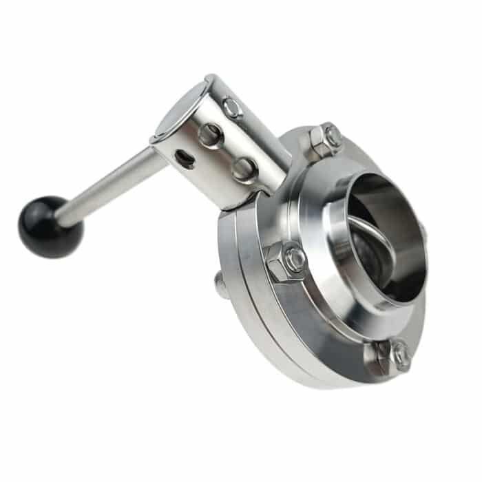 sanitarybutterflyvalve_14 Stainless Steel 304 Sanitary Butt Weld Butterfly Valve with Pull Handle
