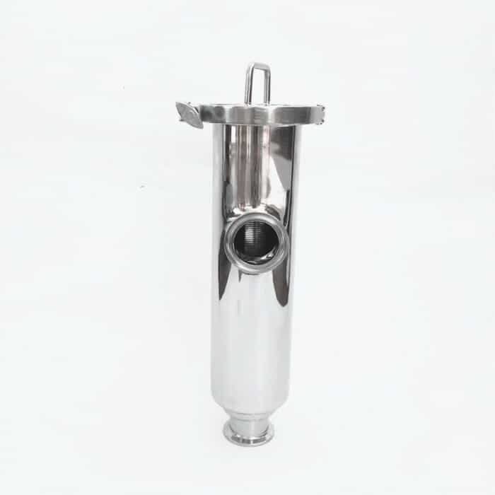 sideentrystrainer_5 SS304 1.5" Tri-Clamp Side Entry Hop Strainer with 150 Mesh Wedged Wire and 3" Body
