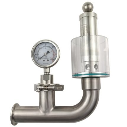 Válvula de Spunding Tri-Clamp de 1,5 pol. com Dispositivo de Batoque do Manômetro de Diafragma