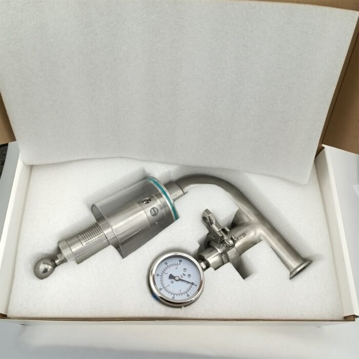 Dispositivo de tcbunging Válvula de Spunding Tri-Clamp de 1,5 pol. com Dispositivo de Batoque do Manômetro de Diafragma