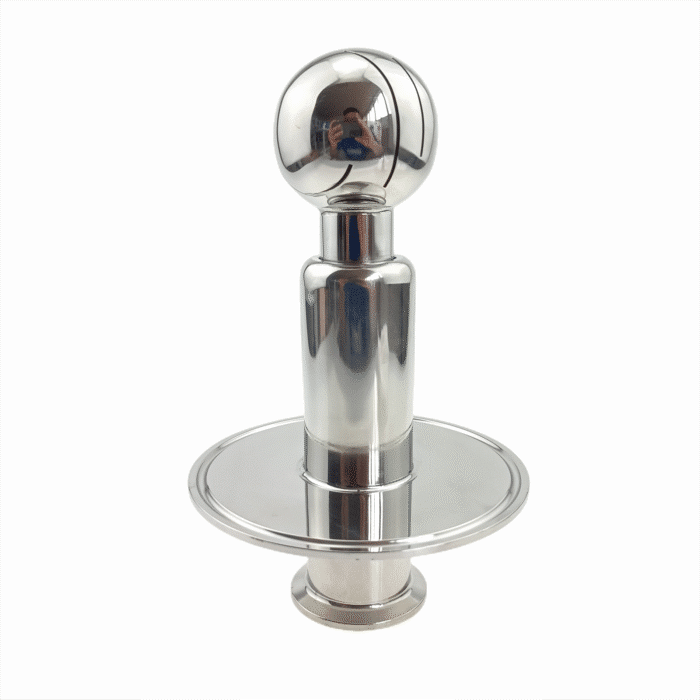 triclampcipcleaningball_2 4" Tri Clamp Spray Ball with 1.5" Tri Clamp Compatible Inlet - Rotating CIP Spray Ball