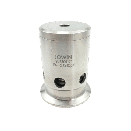 Válvula de alívio de pressão e quebra-vácuo de 2" Tri Clamp de 15 ou 30 PSI em aço inoxidável 304