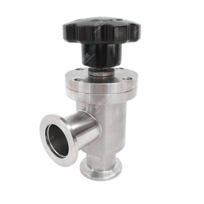 Stainless Steel 304 Manual Bellows Valve with 90° Right Angle Vacuum KF Flange